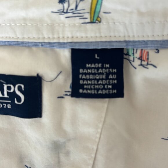 Chaps Men’s Short Sleeve Summer Shirt, Nautical Print, Size L - Picture 8 of 8